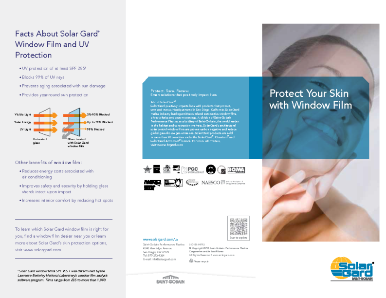 Solar Gard Window Film Skin Cancer Brochure from Glass Wrap